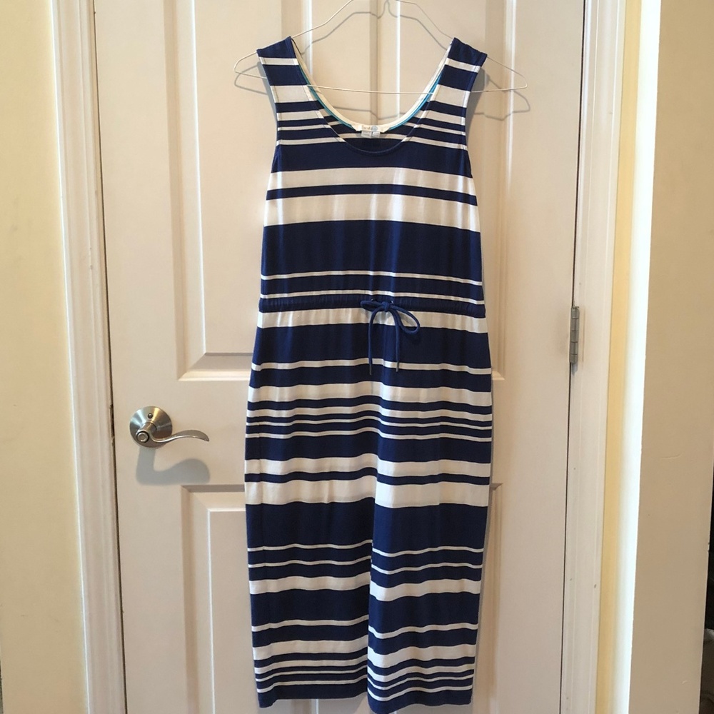 Boden Navy and White Summer Maxi Dress